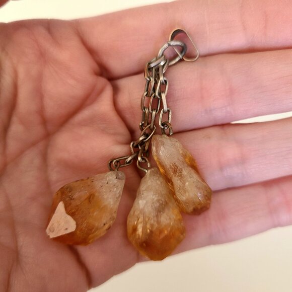Citrine row crystals dangling pendant. - Picture 5 of 5